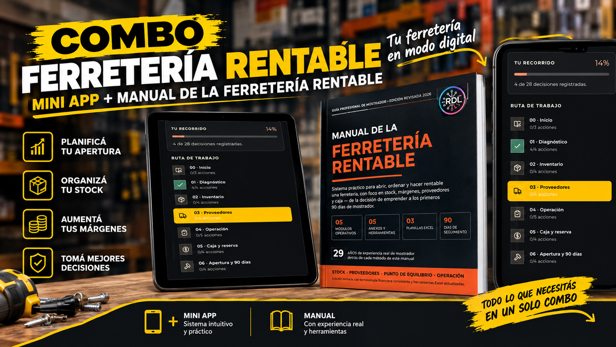 Combo Lanzamiento - Manual del Ferretero Rentable + Mini App V2.0